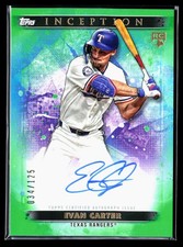 2024 Topps Inception Evan Carter Base Rookie & Emerging Star Auto Green /125 RC