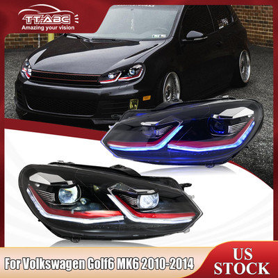 TT-ABC LED Projector Headlights For Volkswagen Golf 6 MK6 2010-2014 w/Animation