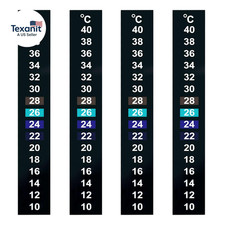 Stick-On LCD Thermometer Strips - 4 Pack, Adhesive, 10-40  Sensing Range, Ideal