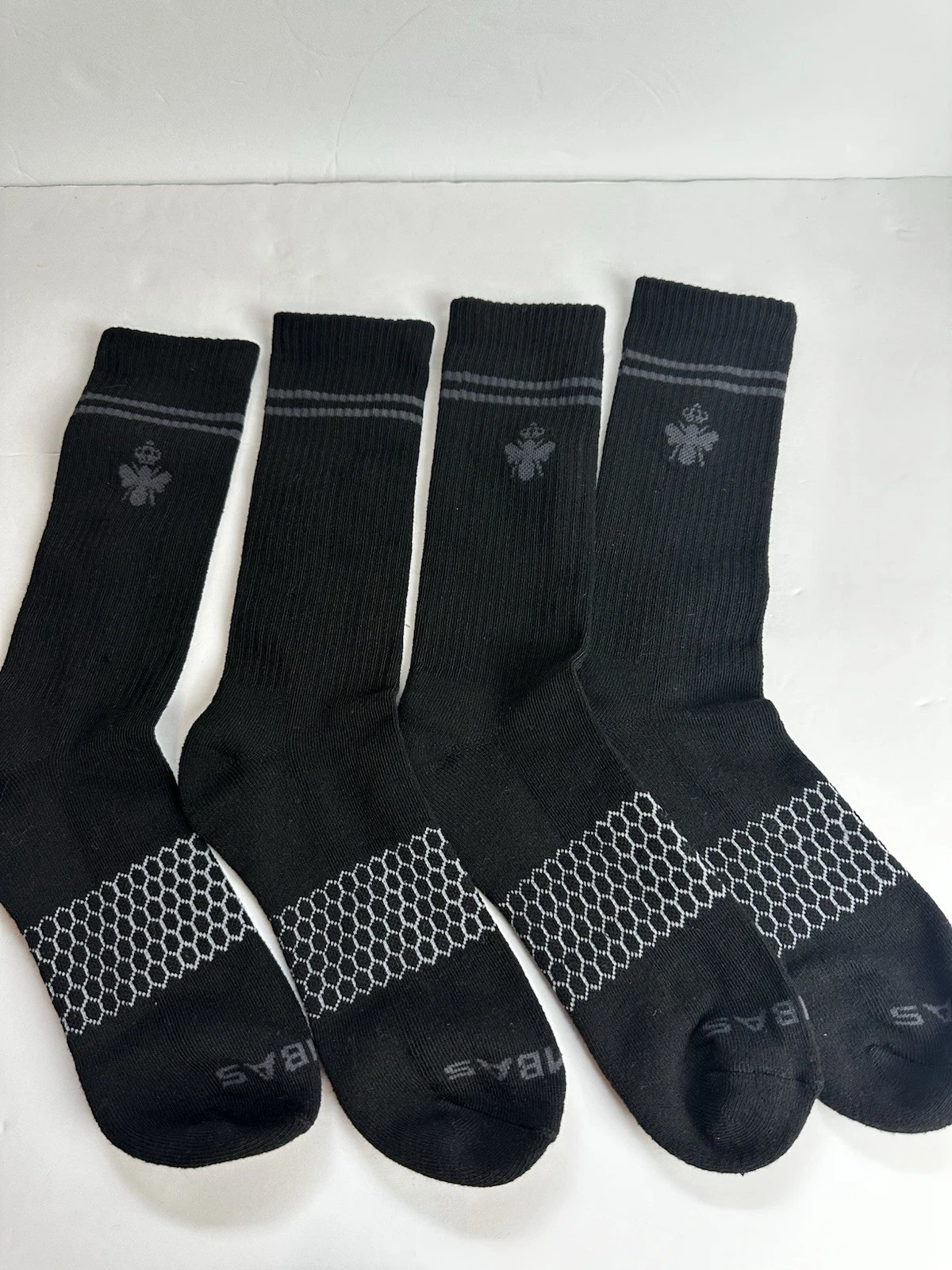 Bombas Honeycomb Calf Socks Men's Size 2 PAIRS Large Black gray