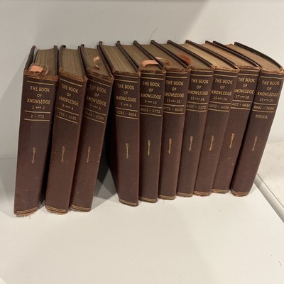 Vintage The Book of Knowledge Encyclopedia Set Vol 1-20 (10 Books