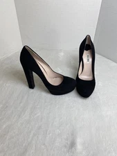 Miu Miu Suede Platform Black And Glitter Heels Size 40