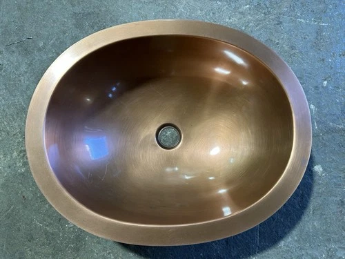 Signature Hardware Darien 19" Oval Copper Drop-In Bathroom Sink