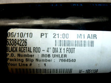 Acetal Plastic Rod 4" Diameter x 9.5" Long - Black