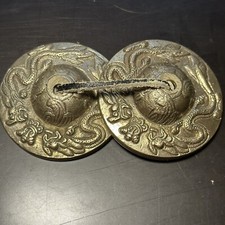 Tibetan Dragon Tingsha Meditation Bells Finger-Cymbals Hand Crafted - 2.5"