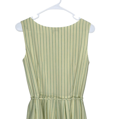 Talbots Womens V-Neck Sleeveless Belted Stripe Seersucker Dress Multicolor Sz 8 - Picture 4 of 9