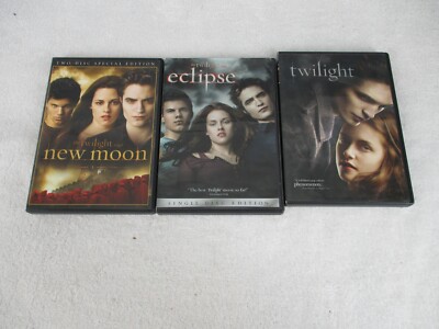Twilight Saga Movie Set New Moon Twilight and Eclipse Set of 3 Disc & Blu-Ray