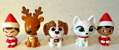 Elf On The Shelf Pets Baxter St Bernard Puppy Dog Reindeer Mini PVC 2'' 5 Figures