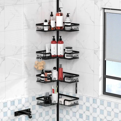 Kegii Corner Shower Shelf Bathroom Corner Storage - Telescopic Shower Caddy, 4