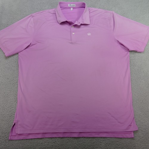Peter Millar Summer Comfort Polo Shirt Mens XXL Pink Short Sleeve Flaw - Imagen 7 de 11