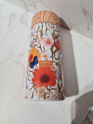 Vacuum Flask Chic Mini 180ml Floral Pattern Leak Proof Wood Grain Lid - Picture 6 of 8