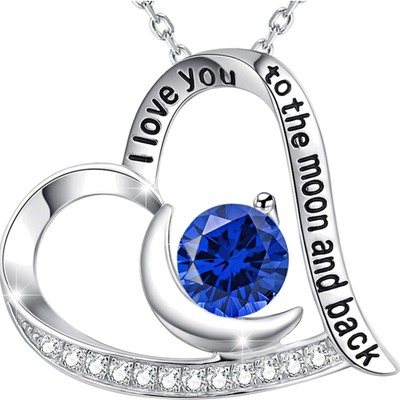 Sentimental I Love You to the Moon Silver Necklace - Perfect for Any Occasion