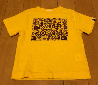 A BATHING APE BAPE Short-sleeved T-shirt Children's Clothing Size 110 Cotton