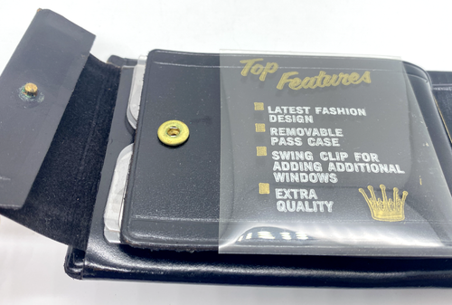 Artisan Leather Bi-Fold Wallet Black Billpak Style VTG Mens NIB Retro NEW Bifold - Picture 4 of 11