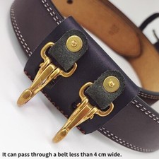 Leather Key Holder Men Belt Key Chain Clip Brass Snap Hook Belt Car Key Ring DIY