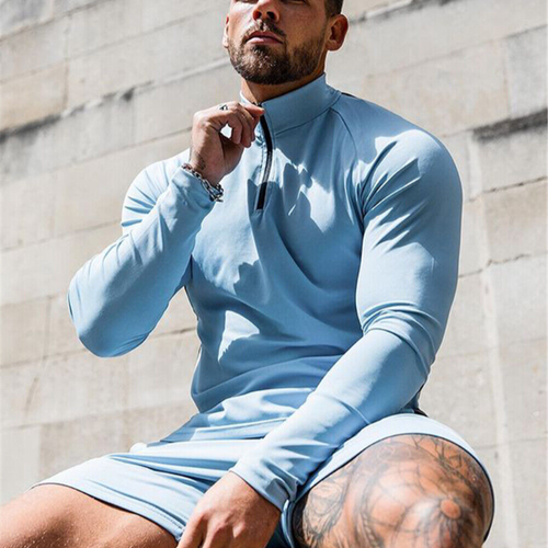 Conjunto deportivo de chándal informal de 2 piezas de manga larga para hombre camisas pantalones cortos sudadera - Imagen 5 de 8