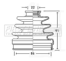 FIRST LINE Front Outer CV Boot Kit for Rover 618 1850cc 1.8 (03/96-02/99) - Picture 1 of 3