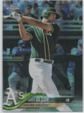2018 Topps Chrome PRIZM REFRACTOR #64 Matt Olson OAKLAND ATHLETICS Parallel 27