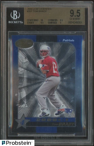 2000 Leaf Certified #207 Tom Brady Patriots RC Rookie 1100/1500 BGS 9.5