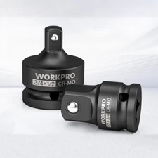 WORKPRO 2PC Impact Socket Adapter Reducer Set 1/2" F-3/4" M 3/4" F -1/2" M Drive