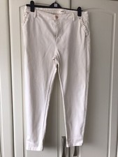 M&S  Cream Skinny Jeans Size 18 Regular 