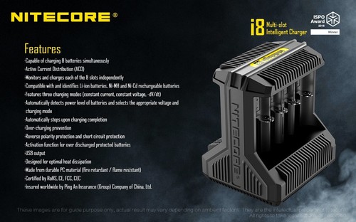 BNIB - Nitecore i8 Intellicharger Li-ion / IMR / Ni-MH /NiCd - Picture 19 of 20