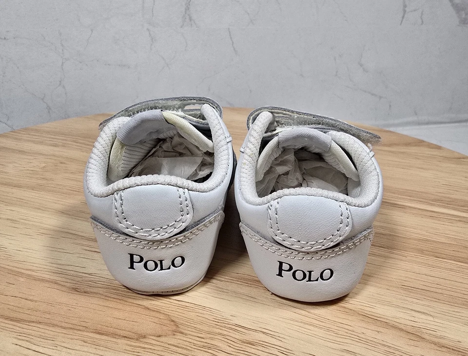 Ralph Lauren Lafayette 运动鞋 婴儿床 尺寸 1 白色小马钩环  — 第 4/4 张图片