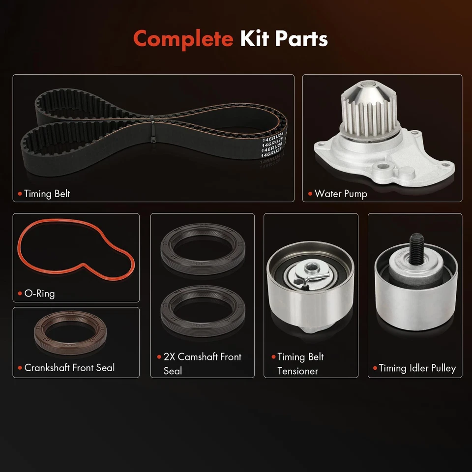 Kit de correa de distribución de 7 piezas con bomba de agua para Dodge Grand Caravan Chrysler Sebring Jeep Foto 3 de 4