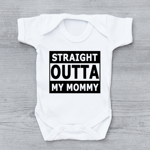 Straight Outta My Mommy Funny Unisex Baby Grow Bodysuit