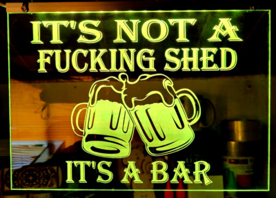 Mann Höhle Bar Schild Open Light Up LED Schild Lustige Bar für Ihr Gartenhaus Bar