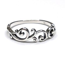 Filigree Swirl Cutout Sterling Silver Fashion Ring NEW
