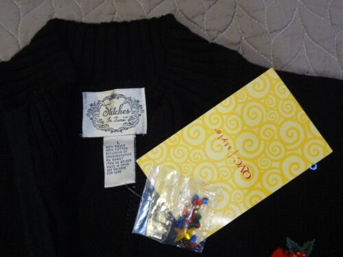VTG Women's Stitches in Time Christmas Presents Zip-Up Sweater Size L NEW NWT - Picture 3 of 3