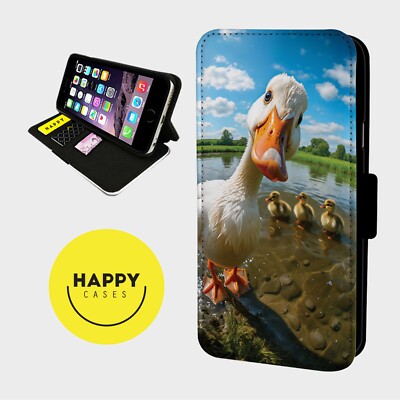 SÜSSESTE WEISSE ENTEN ALLER ZEITEN - Kunstleder Klapp Handy Hülle Cover - iPhone/Samsung