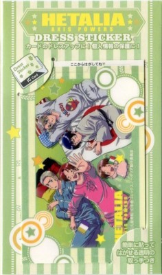 card dress plastic sticker Hetalia Axis Powers anime Germany Italy Japan USA