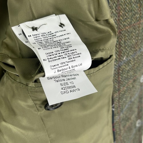 Barbour Rannerdale Tweed Jacket Womens 10 Green Check Sporting Hacking Hunting - Picture 15 of 17