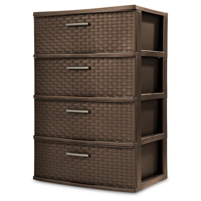 Storage Drawers Plastic Cabinet Chest 4 Shelf Organizer Bedroom