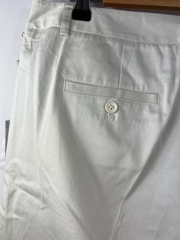 Nuevo con etiquetas Pantalones Cortos Jennifer Lopez Para Mujer Talla 10 Blanco Elegante Piernas con Muescas Bolsillos Org $48 Foto 3 de 4