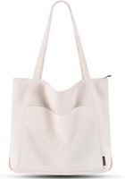 GroßE Handtasche Damen Cord Tote Bag Beige Stofftasche
