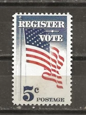 US # 1249 5c Register and Vote 1964 Issue Mint Hinged***********