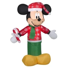 Gemmy Airblown Inflatable Mickey Mouse in Snowflake Sweater and Stocking Cap, 3.