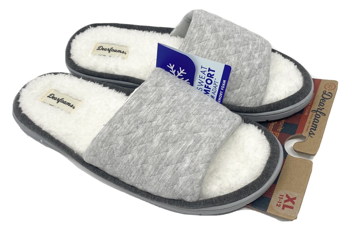 Dearfoams Womens Waffle Knit Slide Slippers Size XL 11-12 Memory