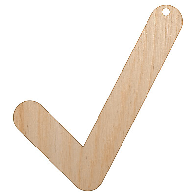 Check Mark Symbol Unfinished Craft Wood Holiday Christmas Tree DIY Ornament