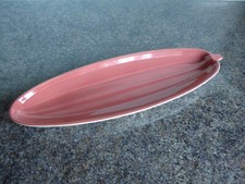 Poole Pottery - Twintone - Cucumber Dish - C95 - Red Indian & Magnolia
