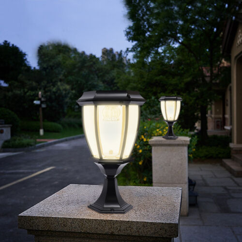 2-Pack Solar LED Post Light Lamp Yard Driveway Fence Outdoor Pillar Lights