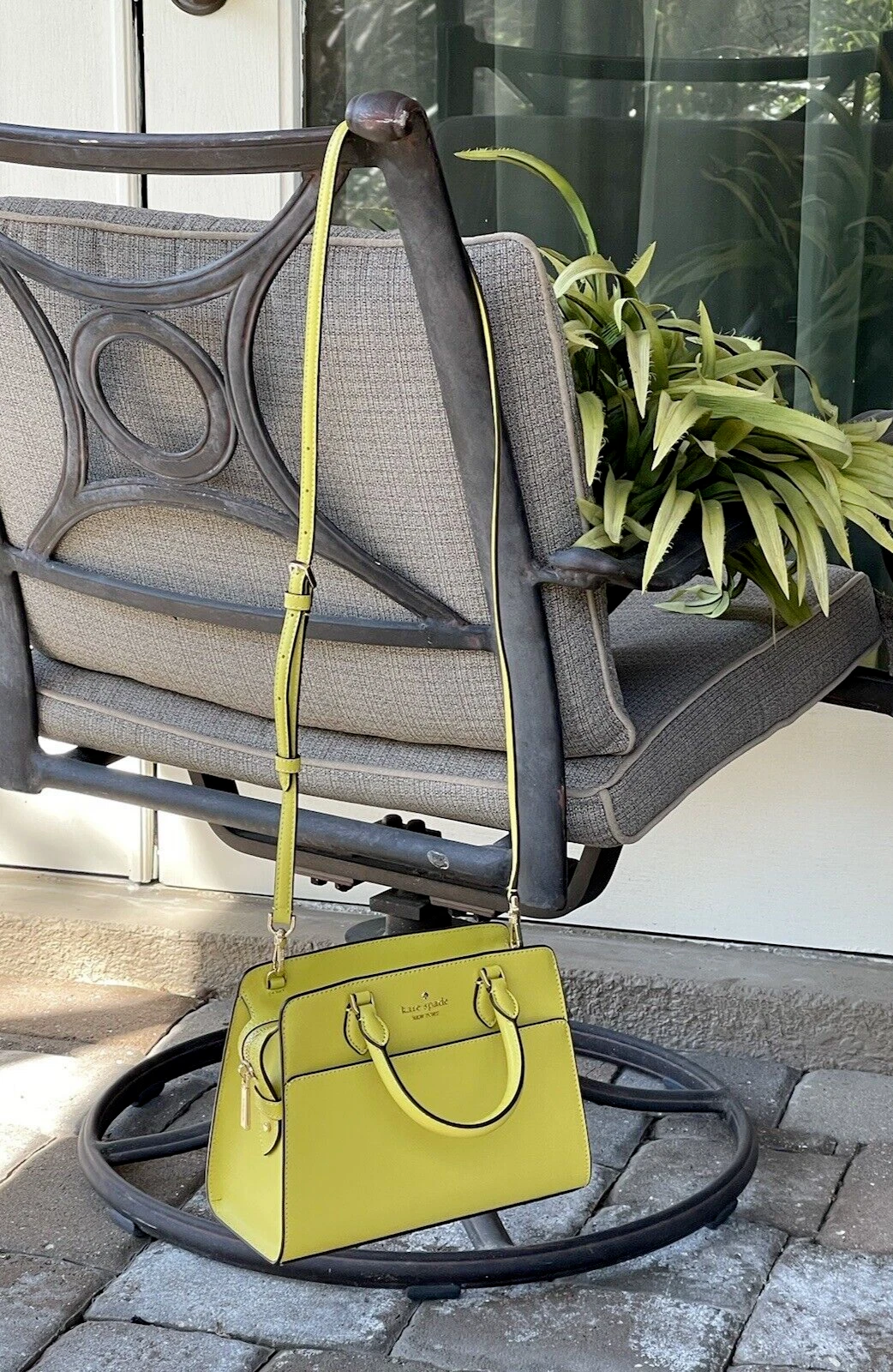 BORSA A TRACOLLA KATE SPADE MADISON MINI PICCOLA TRACOLLA TRACOLLA PELLE GIALLO LIME