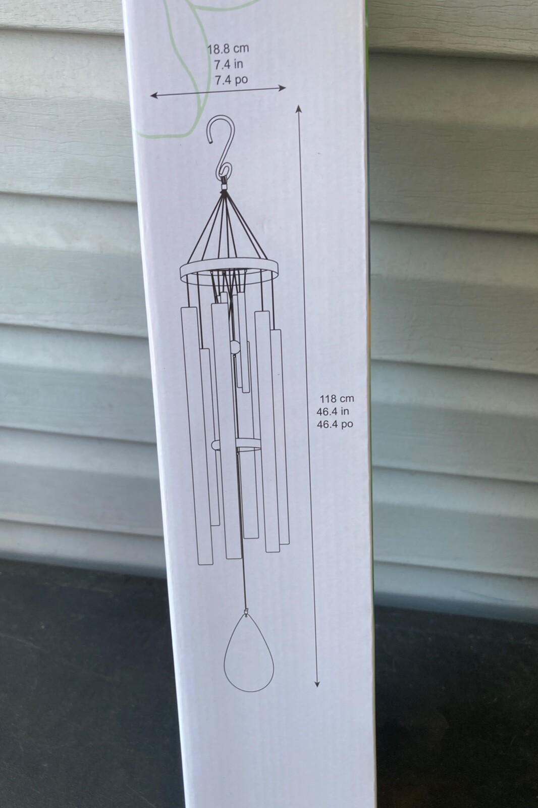 Costco Double Wind Chime 7.4"  Diameter x 46.4" Tall Harmonic Aluminum Tubes