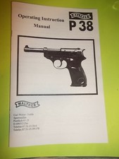 OPERATING INSTRUCTION MANUAL WALTHER P 38 PARABELLEM 9MM PISTOL, 9 PAGES of info