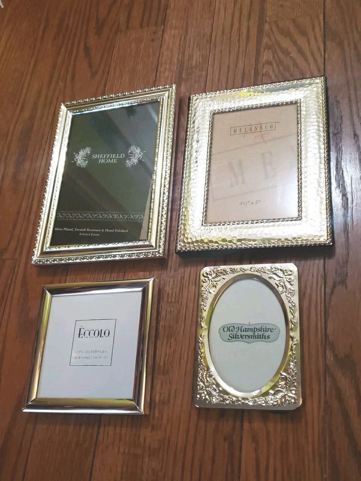 Lote De Colección De 4 Marcos De Fotos Plateados Estilo Caballete Plateado Foto 3 de 4