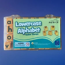 NEW Educational Insights Lowercase Alphabet Letters Rubber Stamps and 4 Symbols