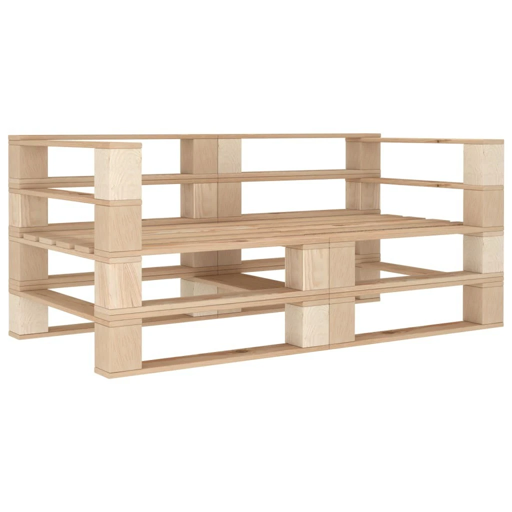 NNEVL Garden Pallet Sofa 2-Seater Wood